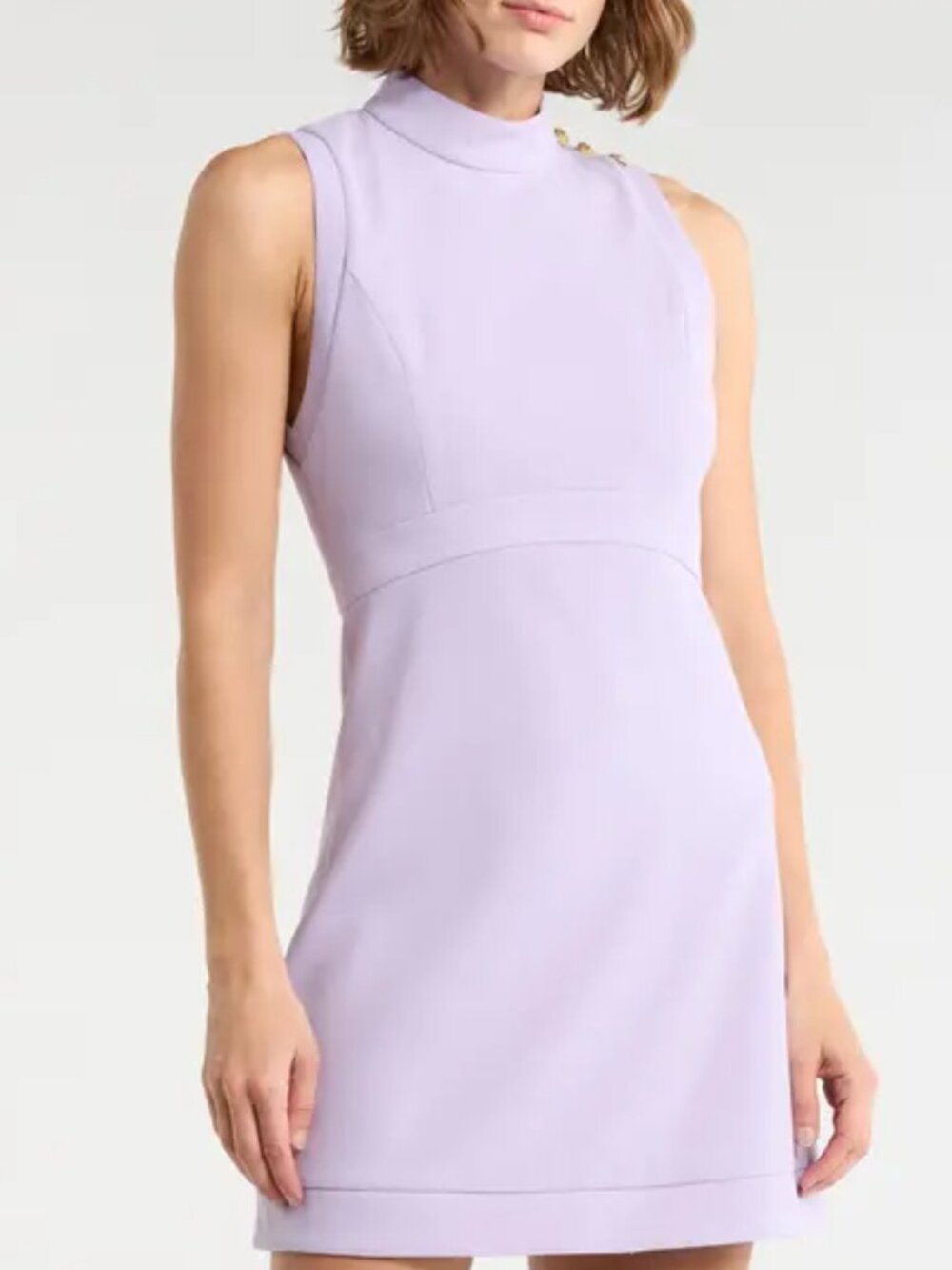 ALICE + OLIVIA Victoria Mock Neck Sleeveless Fit & Flare Dress Size 8 • Lavender